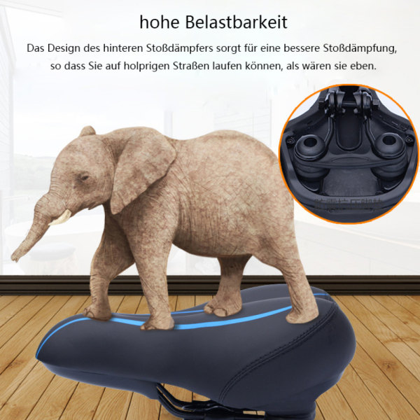 Överdimensionerad komfortcykelsäte, bred bekväm cykelsitsdyna för män kvinnor, vadderad memory foam , motionscykelsadel Universal Fit for Cruiser,