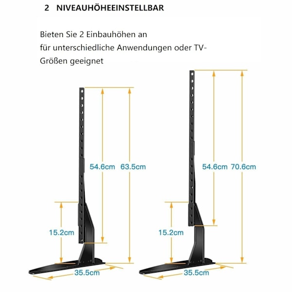 37-65 tums TV-stativ TV-stativ universell höjdjusterbar hållare DE