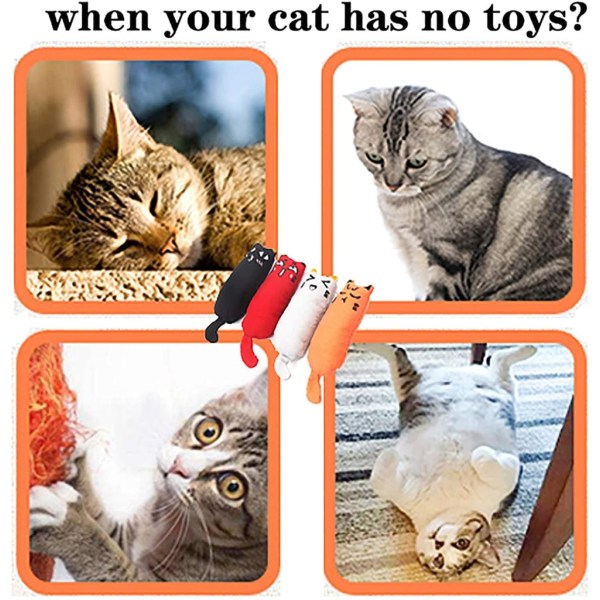 4 stycken kattmynta leksaker katt interaktiv leksak husdjur kudde tuggleksak set för katt/kattunge