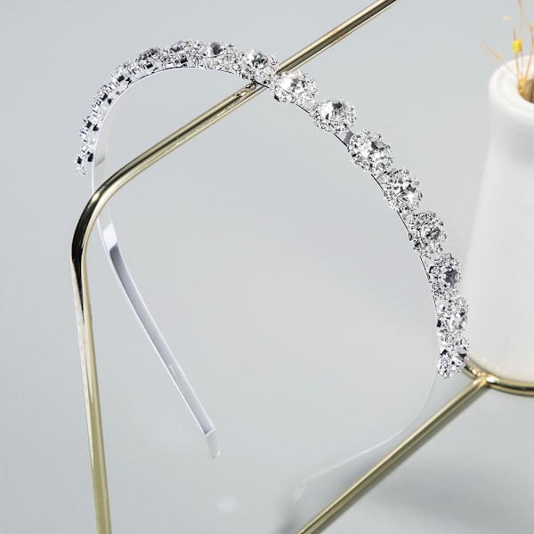 Elegant Bröllopstiara, Brudpannband med Strass för Speciella Tillfällen, Kristall Bröllopshuvudbonad med Klara Strass, Trendig Enkel