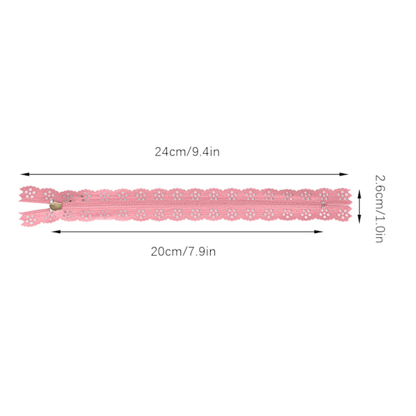 20 st 20 cm DIY nylon spets blixtlås spole blomma blixtlås för sömnad bröllopsklänning hantverk rosa