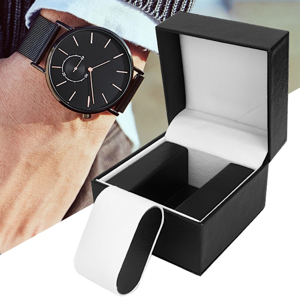 Elegant Klockbox, Lyxig Displayfodral med Mjuk Vaddering, Vattentålig P.U. Läder Smyckesförvaring för Klockor och Andra Värdefulla Föremål,