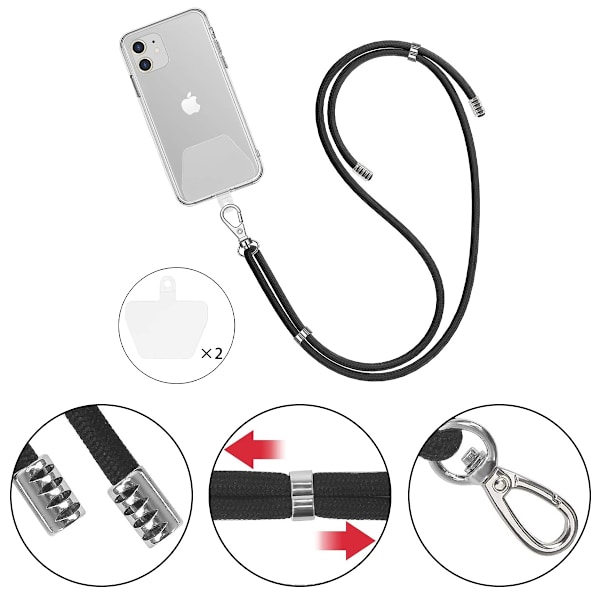 Fashionabelt Telefonhalsband, Justerbar Nylonrem för Handsfree-Bekvämlighet, Universell Smartphone-Kompatibilitet, Utdragbar Längd med