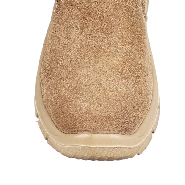 1 par stålhätta slip-on skor med solid sula mocka halkfri punkteringssäker andningsbar stålhätta arbetssko för män arbetare 43
