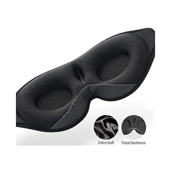 Sömnhörlurar, Bluetooth 5.0 Trådlös 3D Ögonmask, Tvättbara Sovande Hörlurar för Sidosovare med Justerbara Ultratunna Stereohögtalare