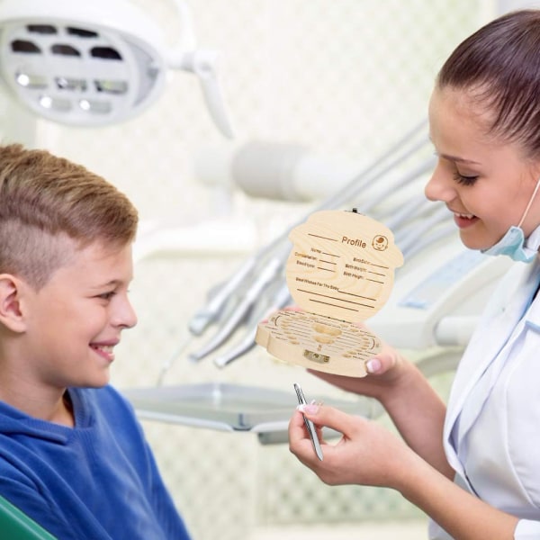 Tänder sparar låda för barn och flickor ansamling av tänder