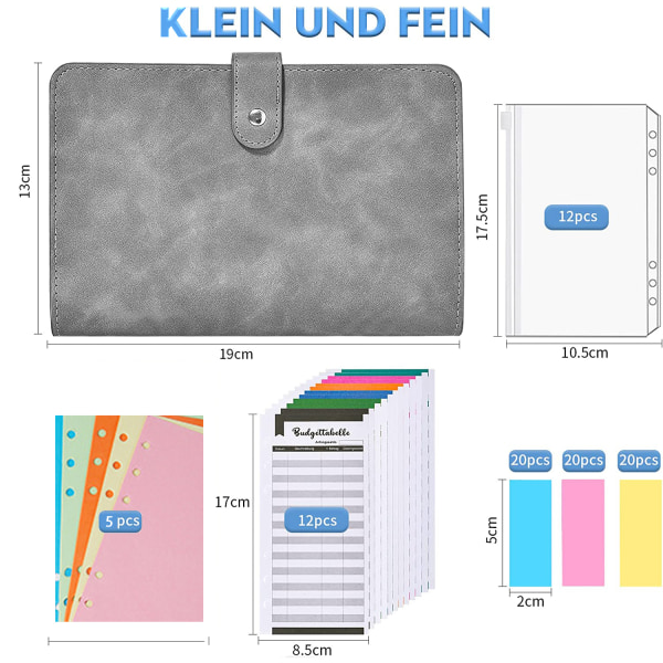A6 Binder Läder Anteckningsbok-YMX-003-Ljusgrå