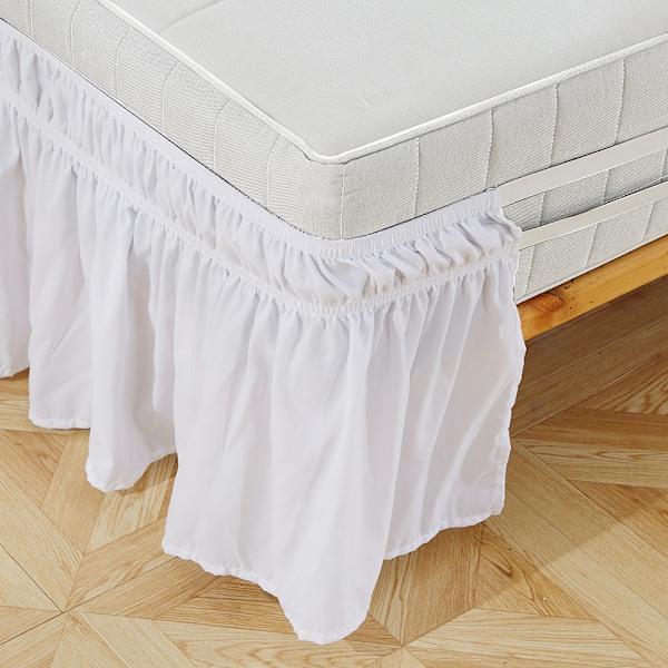 Sängkappa, Elegant Färg Omlottdesign Dammskydd för Enkelsängar, Stilren Design Reaktiv Tryckning och Färgning Ingen Blekningsrisk, Justerbar Elastisk