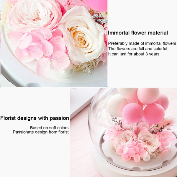 Real Eternal Roses ballong- Konserverade blommor present