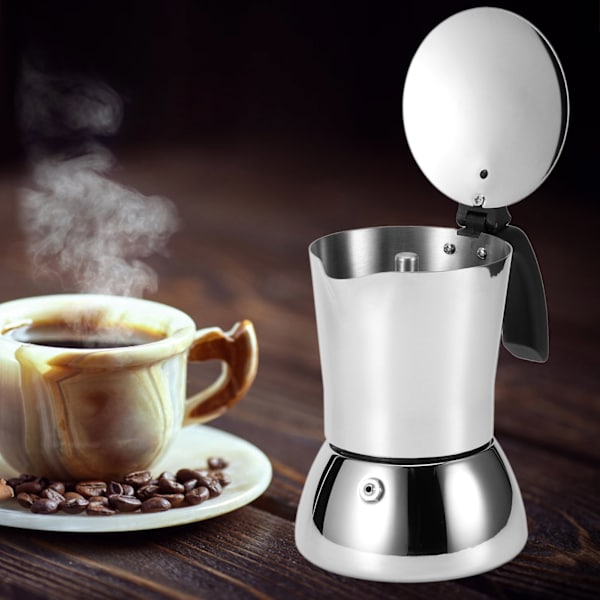 304 Rostfritt Stål Kaffebryggare Mocha Kanna Extraktionskittel för Hemkafé Användning