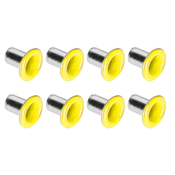 500 st mässingsöljetter 2 mm innerhål färgglada öljetter kit för kläder skor väska DIY hantverk gul