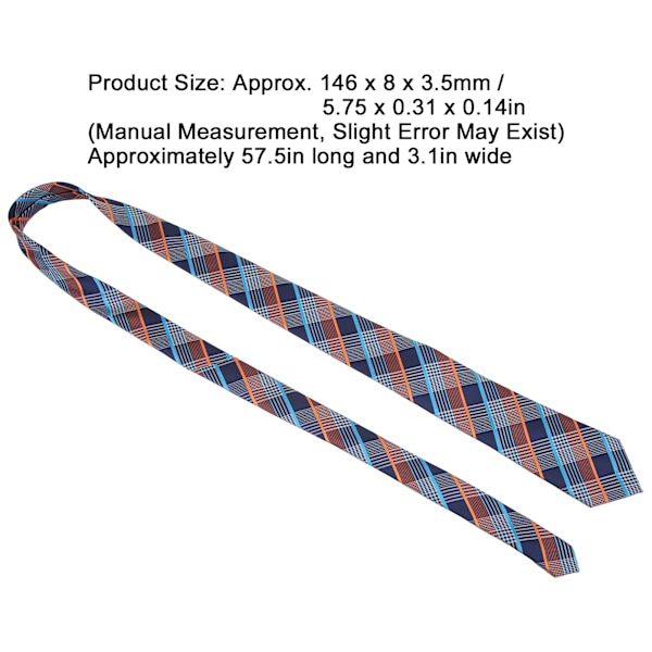 Herr slips ca 57,5 tum lång 3,1 tum bred polyester siden hög densitet klassisk stil herr slips för bröllop fest möte
