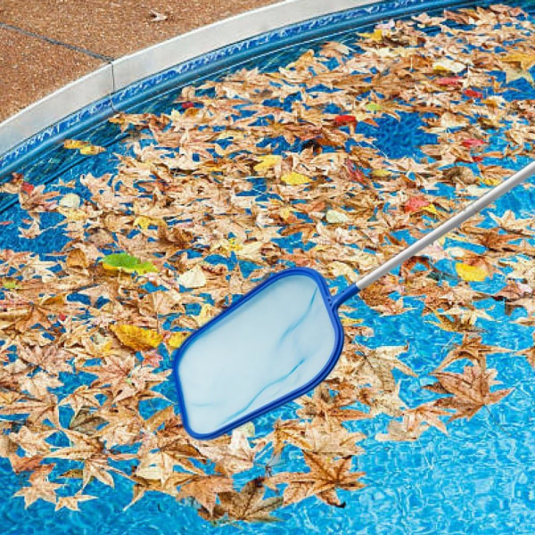 Pool Skimmer Economy Grade med stark stång  ingår för ovanjordiska och inground pooler, finmaskig påse tar bort alla skräp