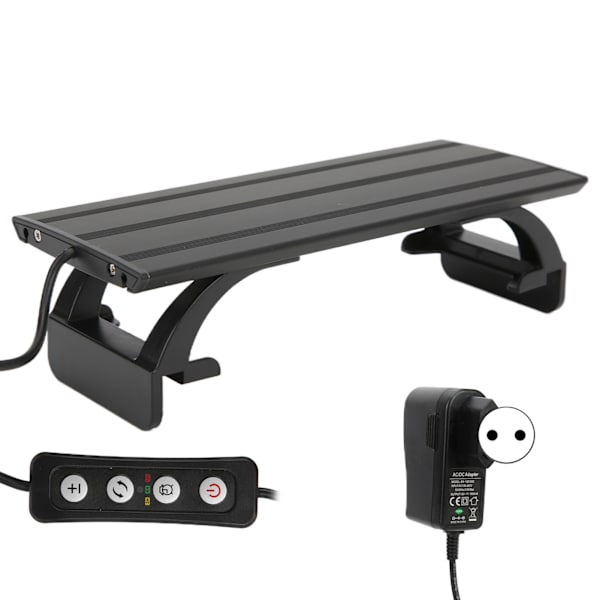 10W Akvarium LED-ljus med tidsinställning och färgväxling, justerbar fästelampa för sötvattenstankar 100-240VEU-kontakt