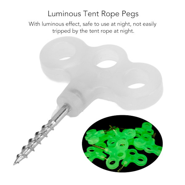 Utomhus Ljusstarka Tältpinnar Rostfritt Stål Skruv Markankare Peg Set för Camping Vandring 10PCS