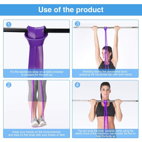 Sports Pull up Resistance och Assist Bands, Workout Bands | Powerlifting Bands,Mobility Stretch Bands,Exercise Band för Body Fitness Training,Chin