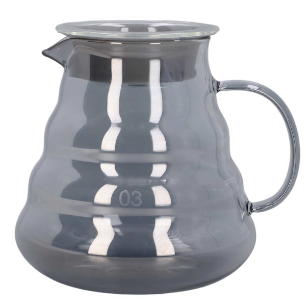 Elektropläterad grå kaffekanna i hög borosilikatglas, handkaffeserveringskanna för hemmet, butik, 700 ml