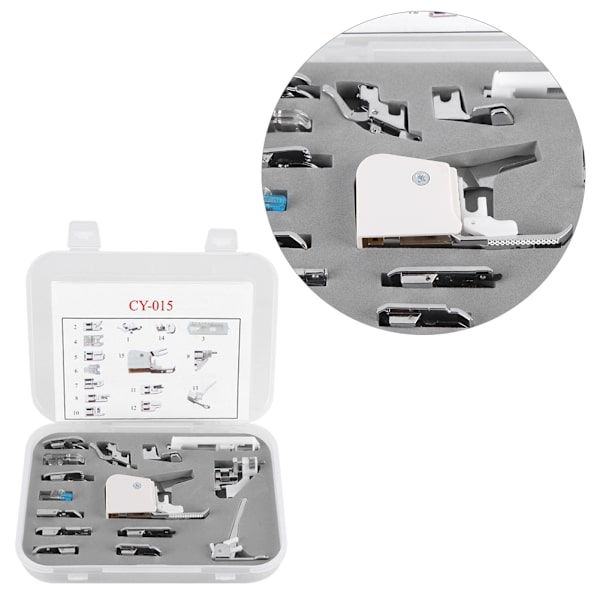 15PCS Sy Maskiner Pressarfot Fötter Kit Set