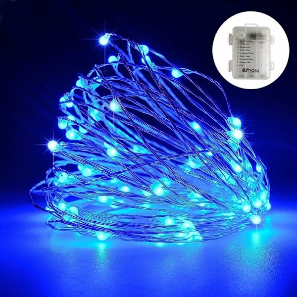 Lysslingor, batteridrivna 50 LED Micro Silver Cable String Lights, vattentät utomhus dekorativ belysning för julbröllop fester rum