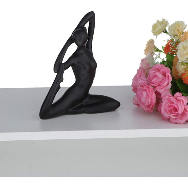 Statyer Skulpturer, Keramiska Flickfigurer Abstrakt Yoga Svart Modell Kvinna Staty Statyetter Prydnader Kontor Hem - 6