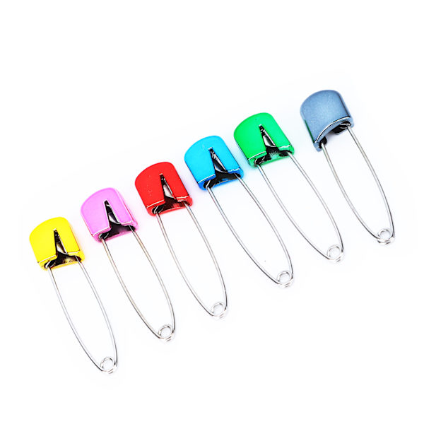 Assorterade färgade blöjnålar Säkerhetslåsande tygblöja Nappy sy stickning tyg nålar (slumpmässig färg) 6st 1#