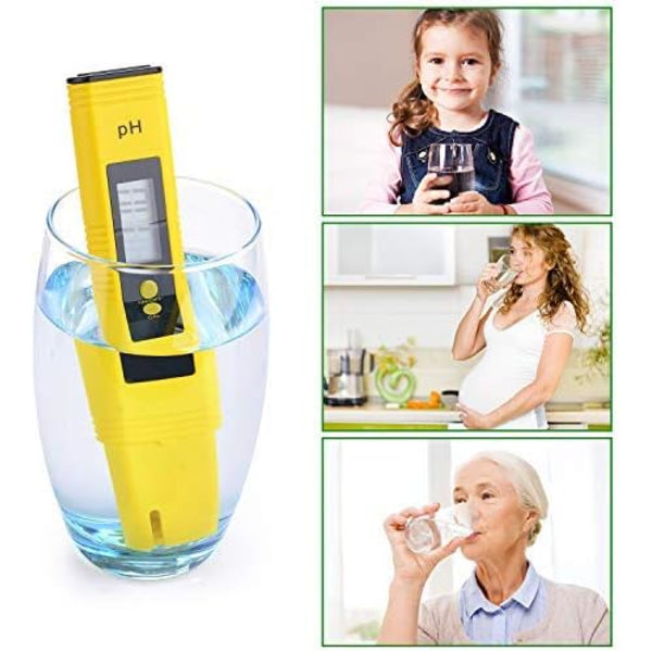Digital PH-mätare, Bärbar Digital PH-testare Läsare 0,01 pH Upplösning, Test med 0-14 pH Mätintervall med ATC för Dricksvatten, Akvarier,