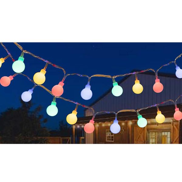 Flerfärgade Globe Lights, 12M 100st LED Ball String Lights för