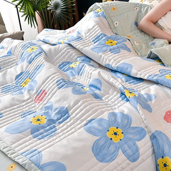 100% Bomull Muslin Mikrofiber Queen Lakan, Lättviktig Mjuk Filt som Andas för Luftkonditionerade Rum på Sommaren, Gul Blommig Design för Sovrum