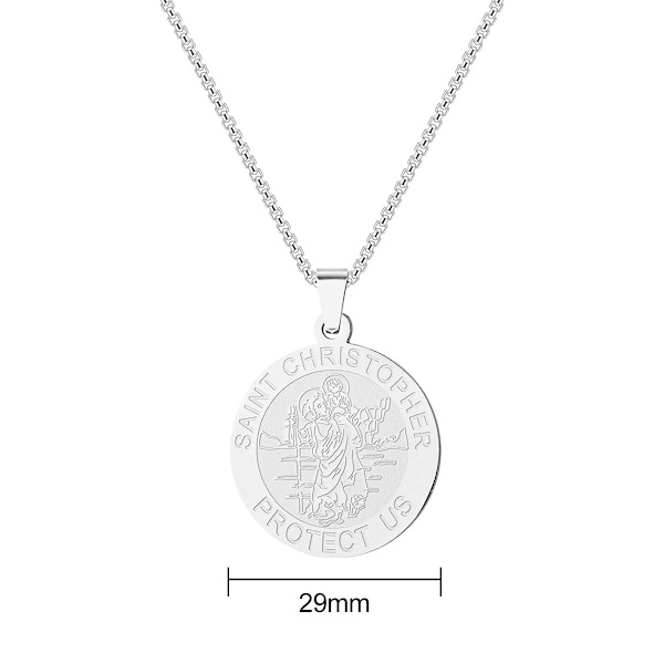 Philip Jones St Christopher-halsband i rostfritt stål för män