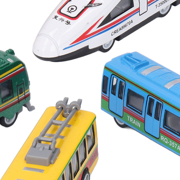 4 st Die Cast Alloy Bus Model Set Barn Simulerad Utsökt Rolig Pull Back Bilfordon Leksak Dekoration Typ B