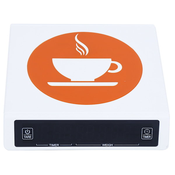 Vit bärbar elektronisk köksvåg kaffebakvåg med timerfunktion 3kg/0,1g