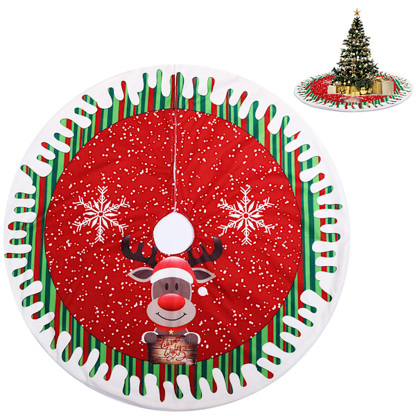 Festlig Julgransmatta, Slitstark Polyester, Mjukt Material, Perfekt för att Förhöja Ditt Hems Juldekoration (Röd, 80cm)