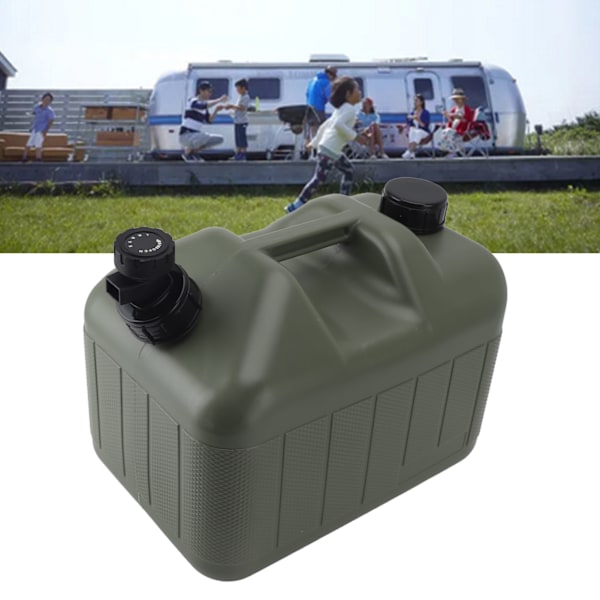 Camping Vattenbehållare 10L Stor Kapacitet Fyrkantig Grön Bil Vattenförvaring Dunk med Kran