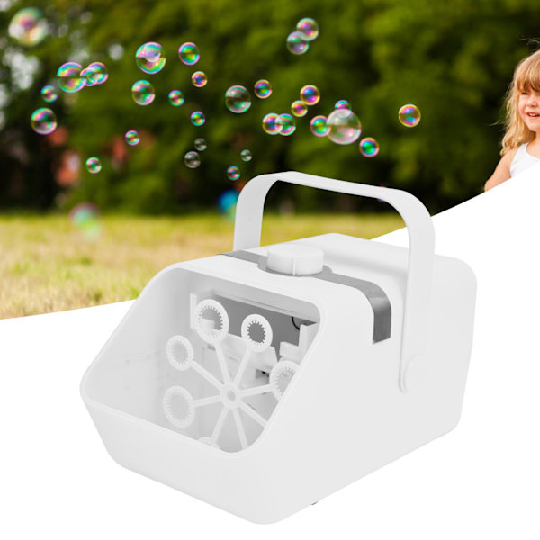 Elektrisk bubbelmaskin USB-driven automatisk bubbelblåsande leksak för inomhus- och utomhusfester Vit