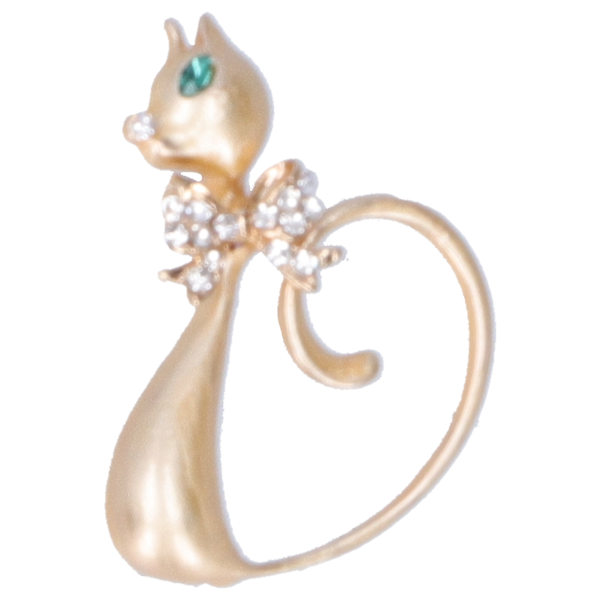 Brosch Nål Diamant Katt Djur Mönster Lapel Nål AllMatch Fest Corsage Tillbehör 2135(Guld)