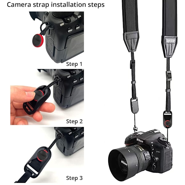 TOKIISHE Kamerarem Snabbkoppling Adapter, 2-pack Kamerarem Snabbkoppling Spegelreflex med Bas, Anslutningsfäste Kit för Universal