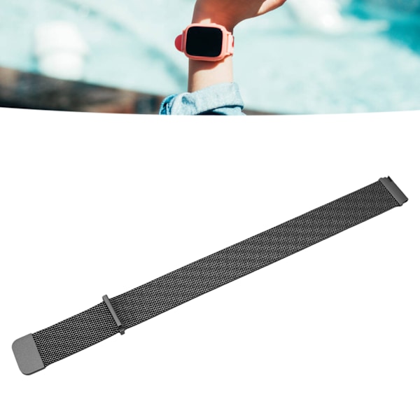 20mm Metallnät Klockarmband Rostfritt Stål Snabbkoppling Generell Klockrem för Galaxy Watch för Vivoactive HR för Amazfit GTS 2 Mini Svart