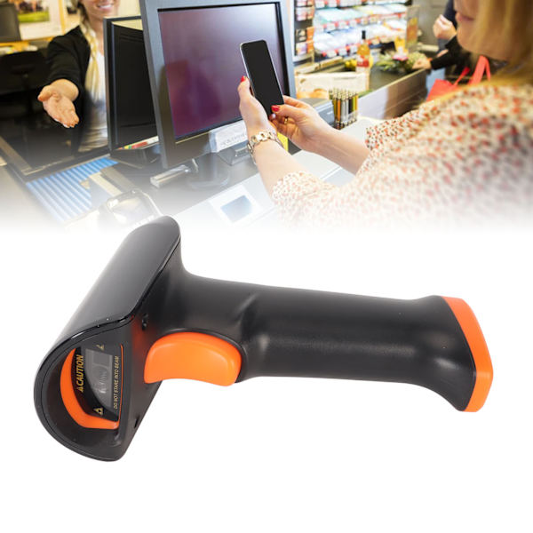 2D 1D USB streckkodsläsare Responsiv vibrationsåterkoppling Prompt Vattentät QR-kod Handhållen skanner för lager Supermarket