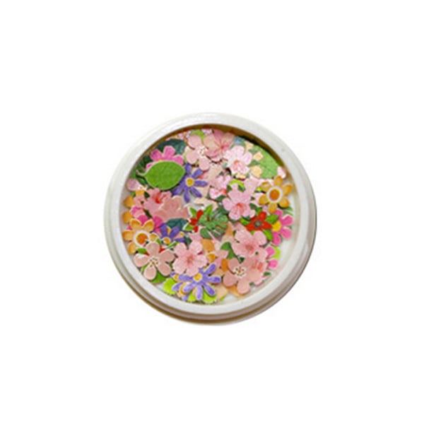 3D-blommig nail art -dekal med paljetter (icke självhäftande icke-klistermärke)