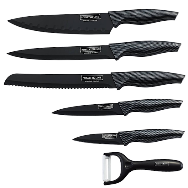 Non-Stick Knivset med Potatisskalare Svart