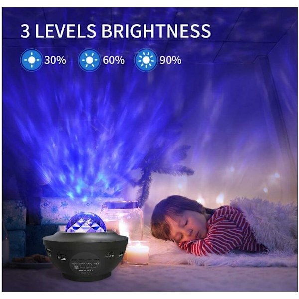 Ocean Wave Galaxy Projektor, Stjärnklar Scen Dekor för Romantisk Atmosfär, Bluetooth Högtalare för Partyrumsdekoration, Perfekt Gåva till Vänner och