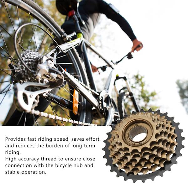 Cykel 7-växlad frihjul Snabb hastighet Hög noggrannhet Trådar Lätt Lågt ljud Flera frihjul Trådad navtyp