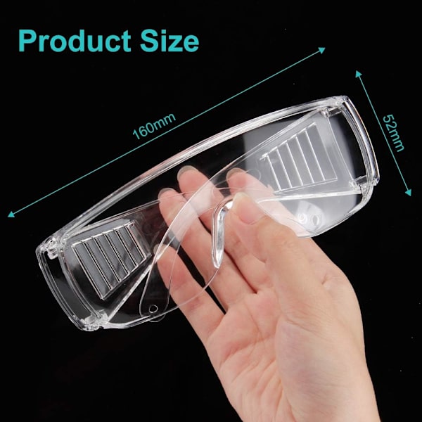 Säkerhetsglasögon, UNTIRE Anti-Fog och Anti-Scratch Skyddsglasögon för arbetsplatser, Transparenta, Bekväma att bära, 3 st
