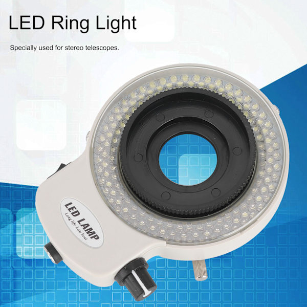 Justerbar 144 LED Ringljuskälla för Stereomikroskop och Kamera AC100-240V US-kontakt