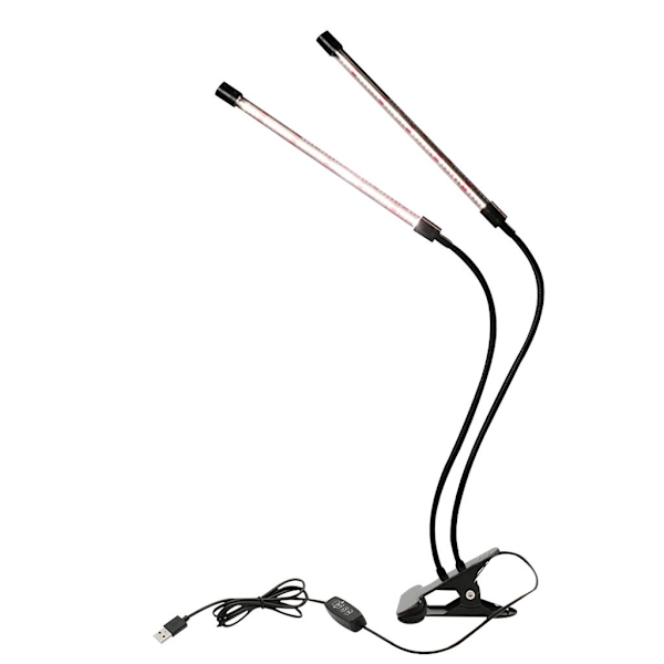 Växtlampa för inomhusbruk, fullspektrum 3000K varmvit 5000K vit 660nm röda LED-dioder, automatisk cykelbrytare med timerinställningar för 3/9/12 timmar,
