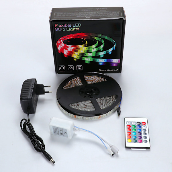 150LED Ljusremsa 5050RGB Vattentät Bluetooth WiFi Controller Lampa Tejp Band för Inomhus Utomhus EU-kontakt 12V 5m IP20