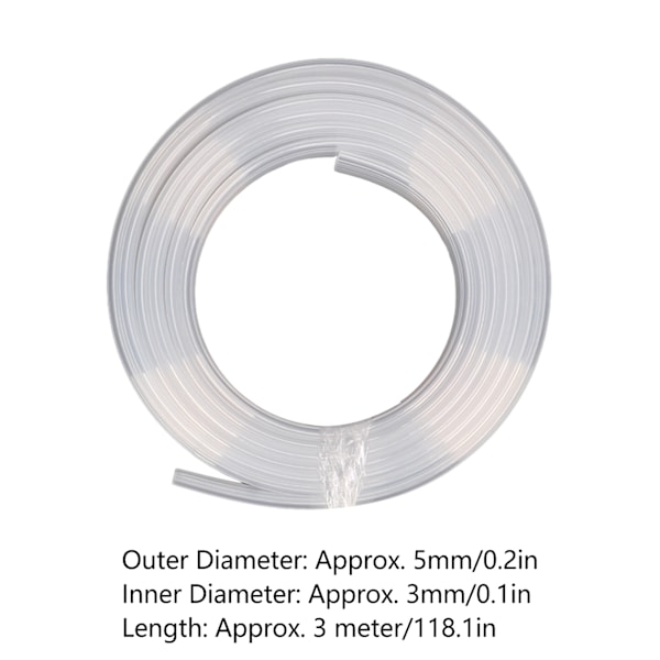 Bläckrör 6 Linjer OD 5mm ID 3mm 3 Meter Längd Skrivare Flexibel Bläckrör för Fotobläckstråle UV-skrivare Transparent