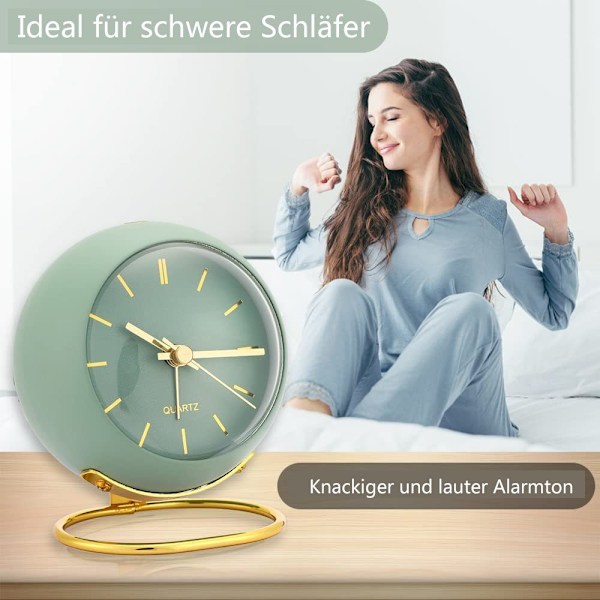 Elegant Skrivbordskompis: Klassisk Liten Design, Batteridriven Analog Väckarklocka, Med Lättanvända Knappar Och Bakgrundsbelysning För En Stilfull Och