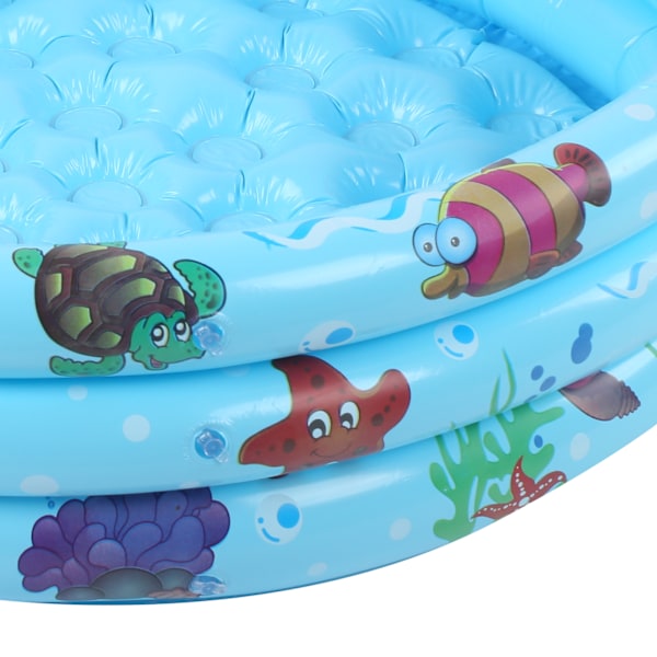 Inomhus och utomhus baby simbassäng rund uppblåsbar barn vattenspel lekpool blå 150 cm/59,1 tum