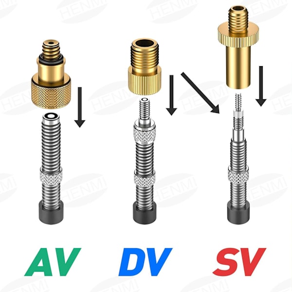 Cykelventilcylinder - set med 12 delar
